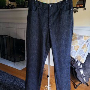 NWT Gloria Vanderbilt Faded Black Chevron print Amanda pants sz 12